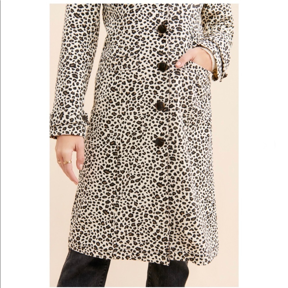 Moon River Leopard Print Window Shopping Jacket Coat - Picture 5 of 14